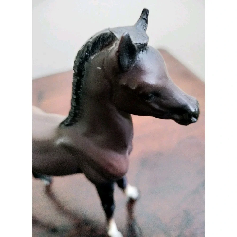 Vintage Breyer Horse Figurine Dark Brown Foal Colt Model Animal Collectible